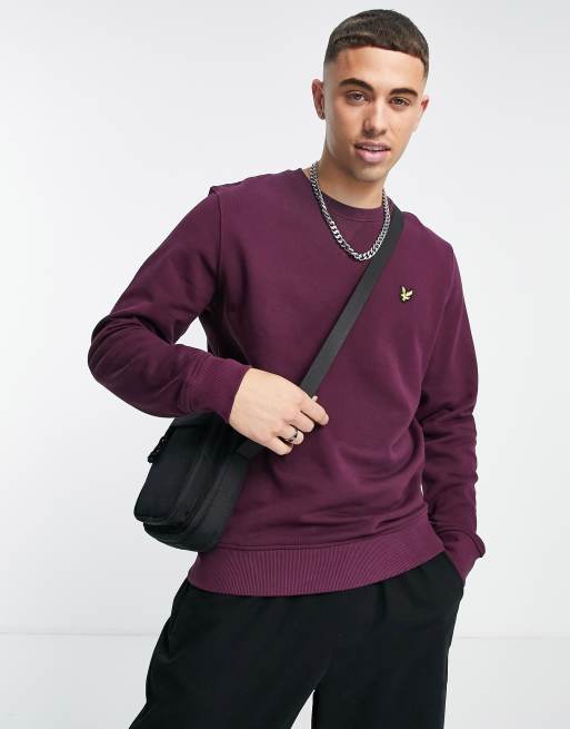 Lyle & Scott crew neck sweatshirt in burgundy