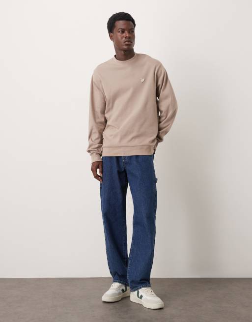 Lyle & Scott crew neck sweatshirt in cobblestone | ASOS