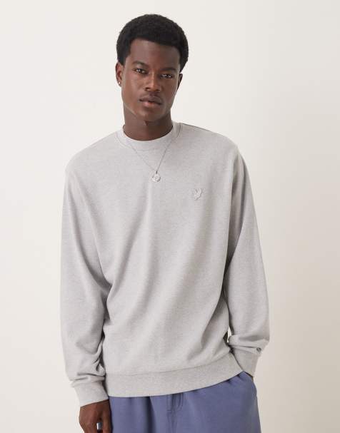 Lyle & Scott   crew neck sweatshirt in  light grey marl  - view 1