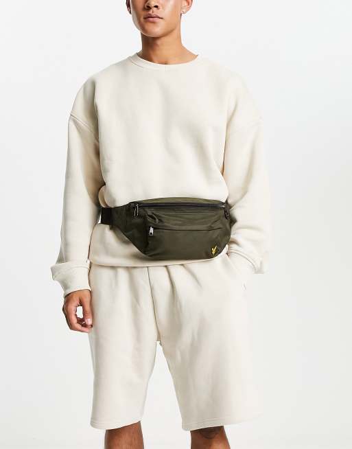 Lyle & Scott cross body bum bag in olive green