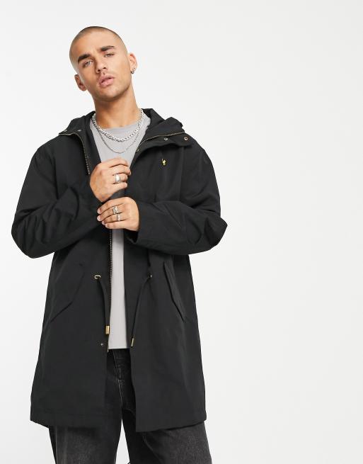 Lyle & Scott – Czarna, łączona parka w stylu vintage