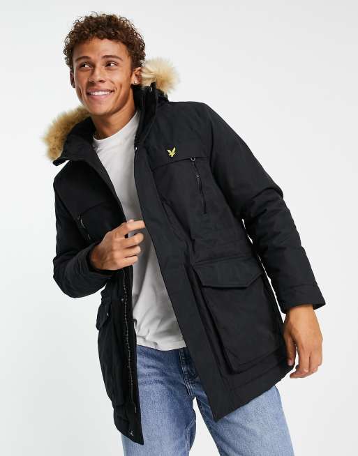 Lyle & Scott – Czarna polarowa parka w stylu vintage
