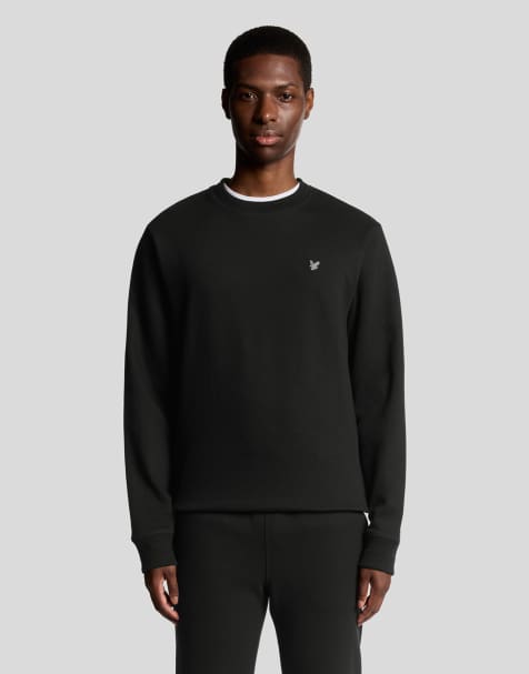 Lyle & Scott diagonal weave crew neck sweatshirt in lacquer - view 1