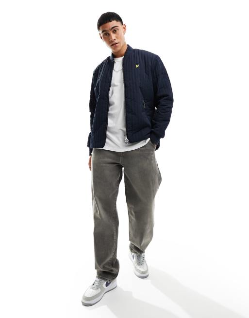 Lyle & Scott - Doorgestikt jack met borgvoering en icoonlogo in marineblauw, 2 van 4