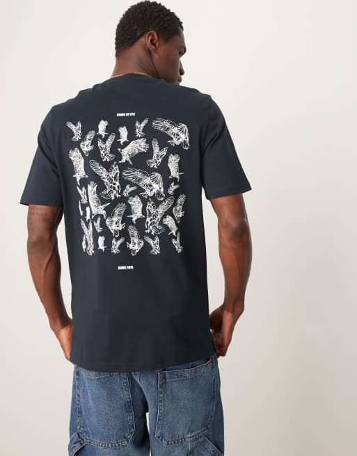 Lyle & Scott eagle back print t-shirt in navy