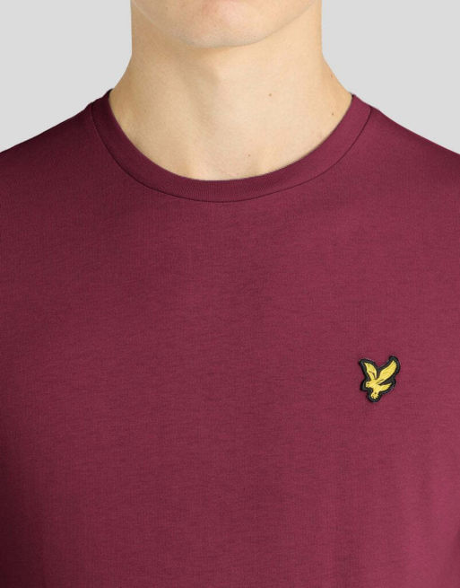 Lyle & Scott effen T-shirt met korte mouwen in bordeauxrood, 3 van 6