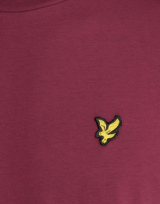 Lyle & Scott effen T-shirt met korte mouwen in bordeauxrood, 5 van 6