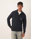 [Lyle & Scott] Lyle & Scott emblem loopback overshirt in navy L Navy