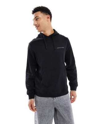 Lyle & Scott embroidered hoodie in black/white