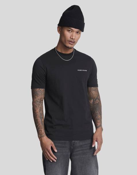 Lyle & Scott  embroidered t-shirt in  dark navy/ white - view 1