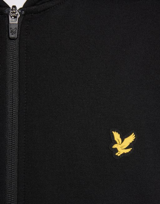 Lyle & Scott felpa con cappuccio in pile full zip Mid layers nera z865, 6 di 7