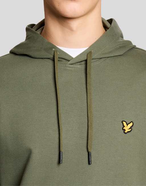 Lyle & Scott felpa con cappuccio in pile mid layer verde cactus x65, 3 di 7