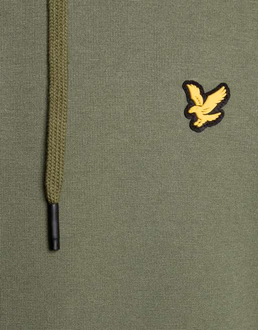 Lyle & Scott felpa con cappuccio in pile mid layer verde cactus x65, 5 di 7