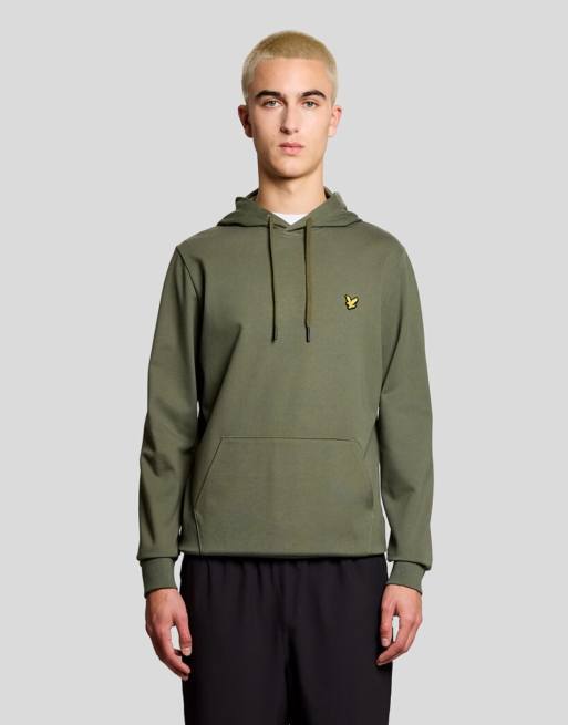 Lyle & Scott felpa con cappuccio in pile mid layer verde cactus x65, 6 di 7