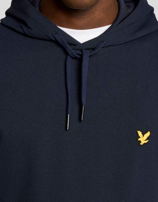 Lyle & Scott felpa con cappuccio in pile mid layer z271 blu navy scuro, 3 di 7