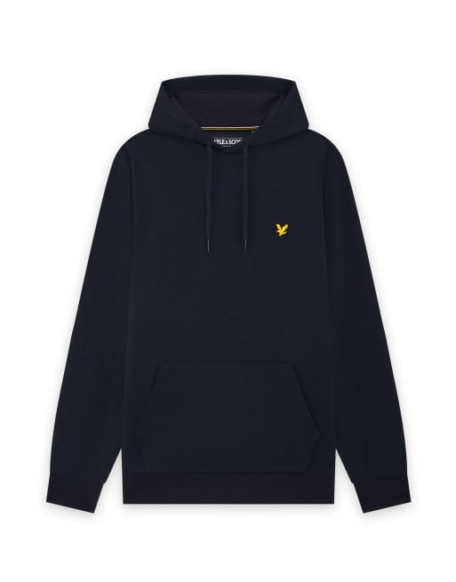 Lyle & Scott felpa con cappuccio in pile mid layer z271 blu navy scuro, 5 di 7