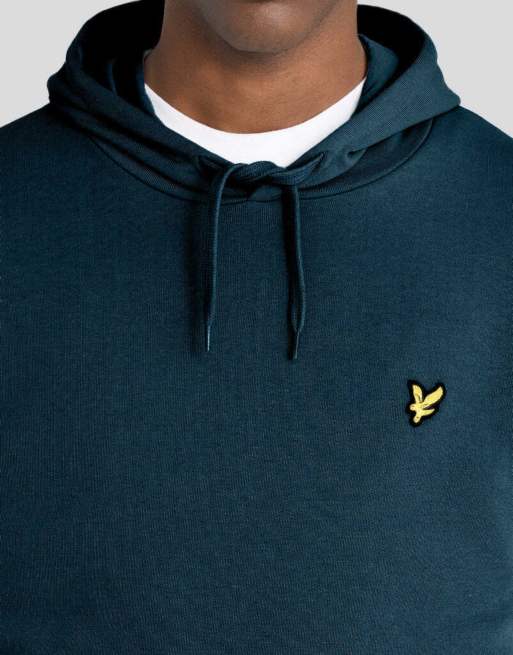 Lyle & Scott felpa con cappuccio pullover a strato intermedio in verde petrolio intenso, 3 di 6