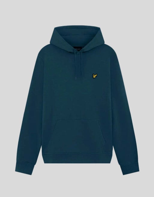 Lyle & Scott felpa con cappuccio pullover a strato intermedio in verde petrolio intenso, 5 di 6