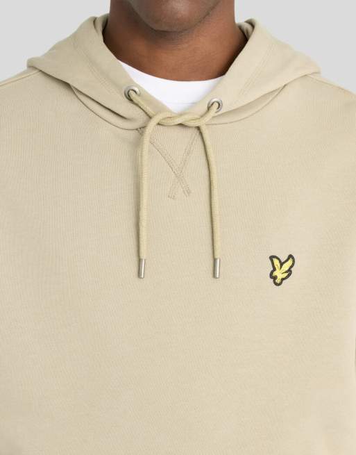 Lyle & Scott felpa con cappuccio pullover pesante in tessuto loopback kaki fumé, 3 di 6