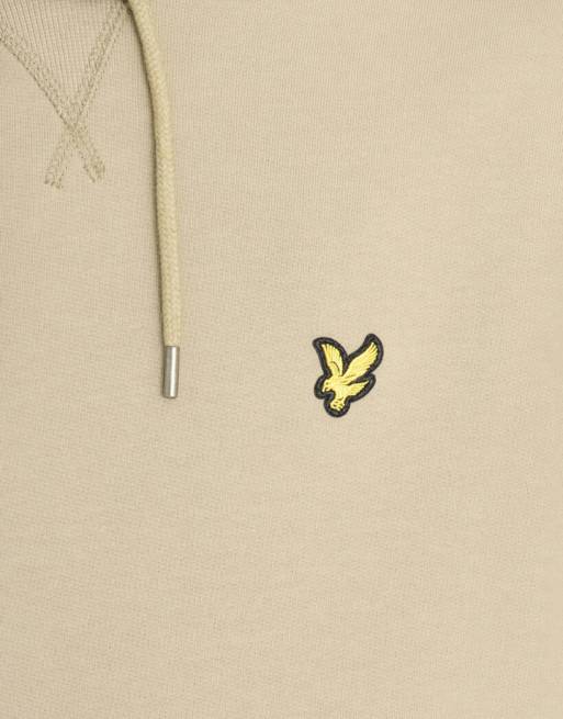 Lyle & Scott felpa con cappuccio pullover pesante in tessuto loopback kaki fumé, 6 di 6