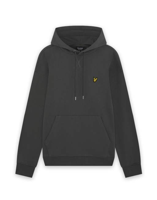 Lyle & Scott felpa con cappuccio pullover pesante in tessuto loopback, strato intermedio, grigio canna di fucile, 5 di 6