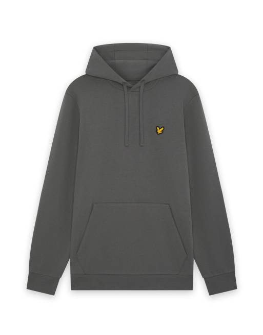 Lyle & Scott - Felpa con cappuccio sportiva midlayer grigio mercurio con rovescio a ricci, 2 di 2