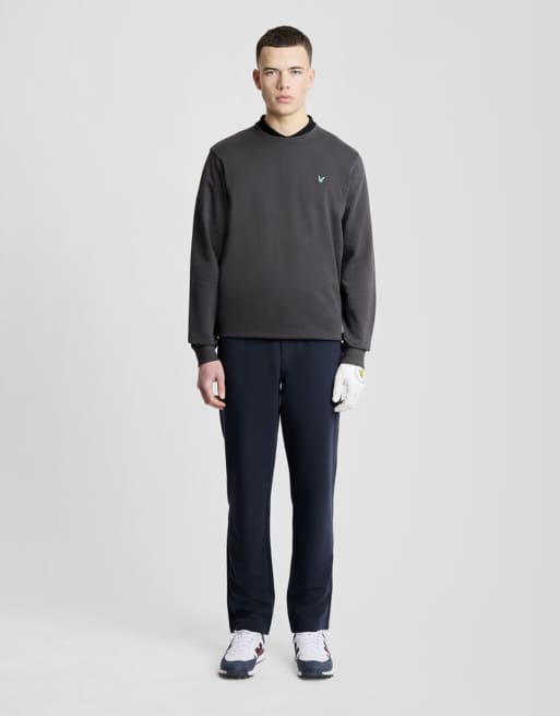 Lyle & Scott felpa girocollo da golf Mid Layers color canna di fucile, 2 di 5