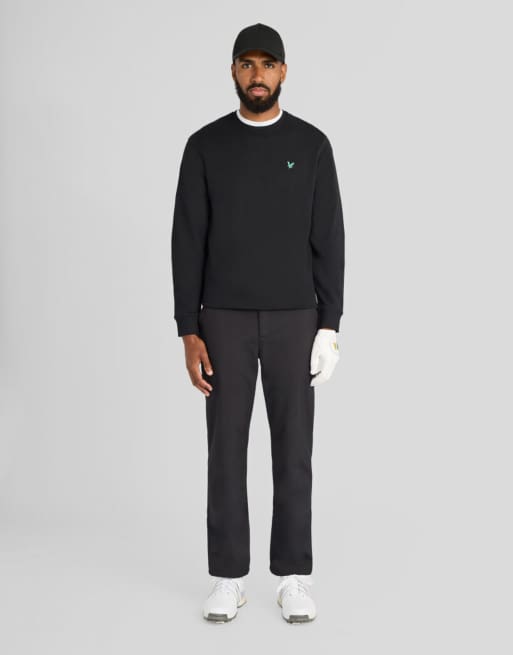 Lyle & Scott felpa girocollo da golf strato intermedio nero intenso, 2 di 5