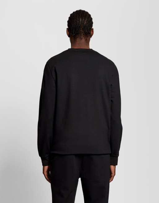 Lyle & Scott - Felpa girocollo mid layer nero corvino, 4 di 7
