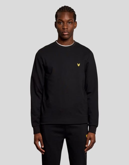 Lyle & Scott - Felpa girocollo mid layer nero corvino, 7 di 7