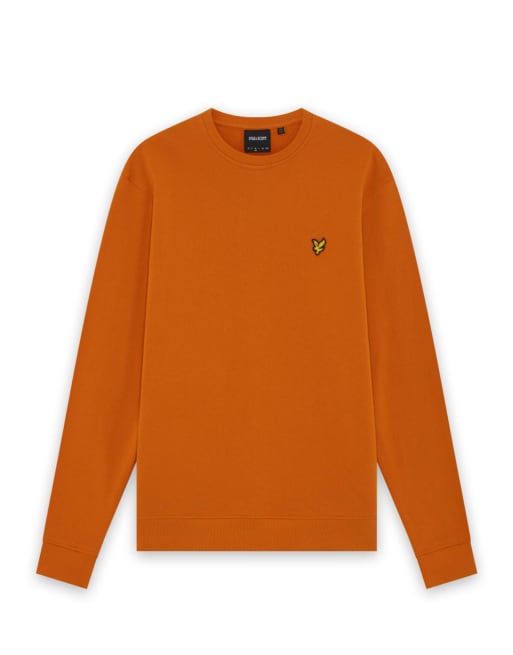 Lyle & Scott felpa girocollo midlayer in y296 broad orange, 5 di 6