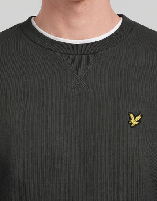 Lyle & Scott felpa girocollo pesante in loopback, strato intermedio, grigio canna di fucile, 5 di 6
