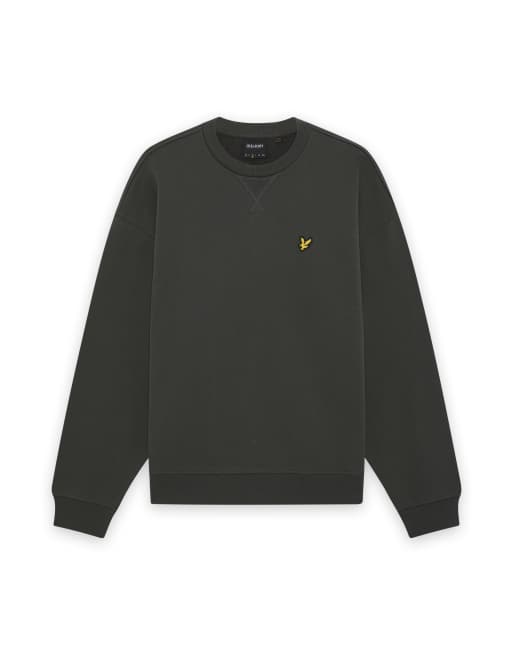 Lyle & Scott felpa girocollo pesante in loopback, strato intermedio, grigio canna di fucile, 6 di 6
