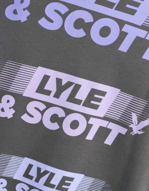 Lyle & Scott felpa midlayer con logo ripetuto, grigio canna di fucile, 6 di 6