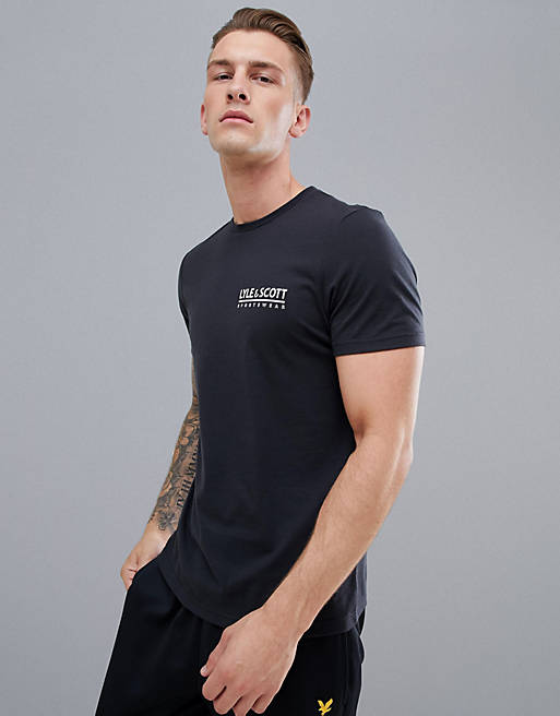 Lyle & Scott Fitness Pendle small logo t-shirt in black | ASOS