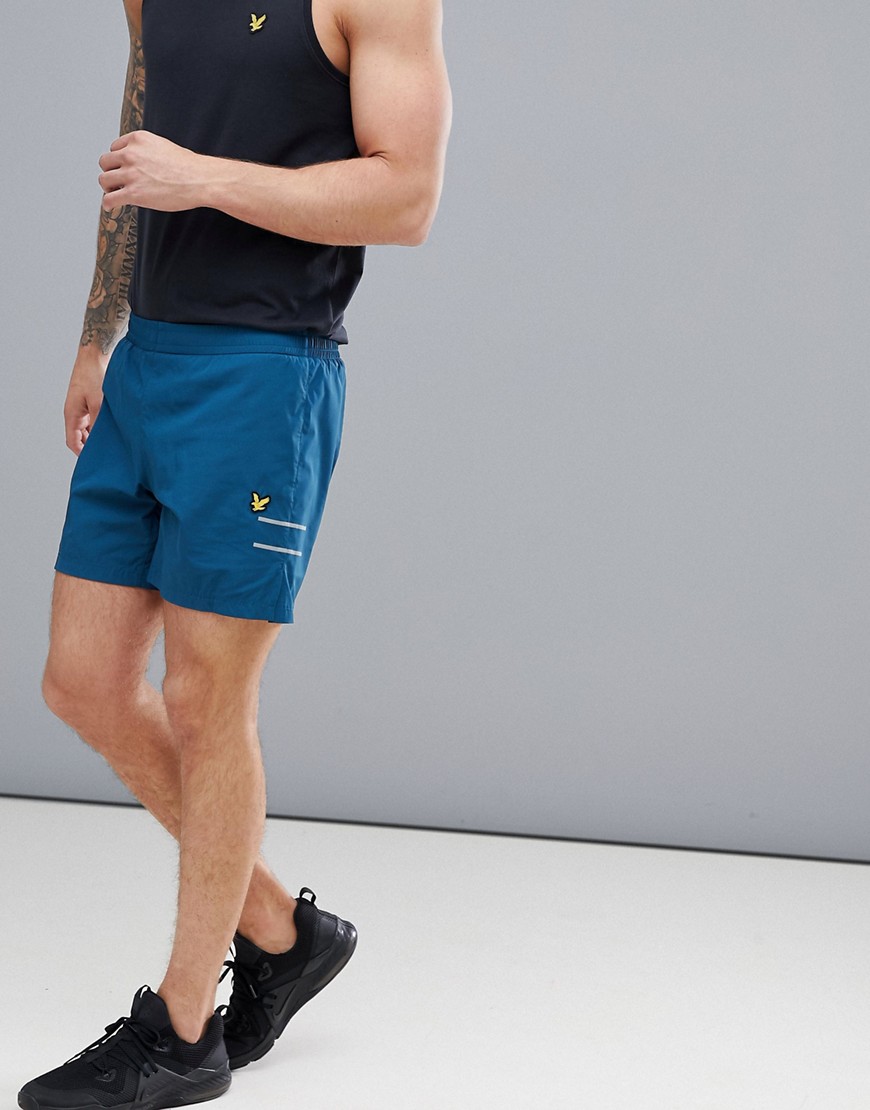 Lyle & Scott Fitness ultra tech running shorts in teal-Blue