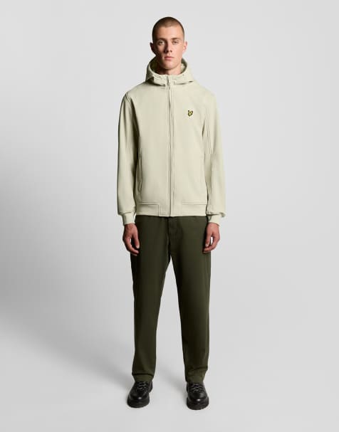 Lyle & Scott fleece back softshell jacket in  grey taupe - view 1