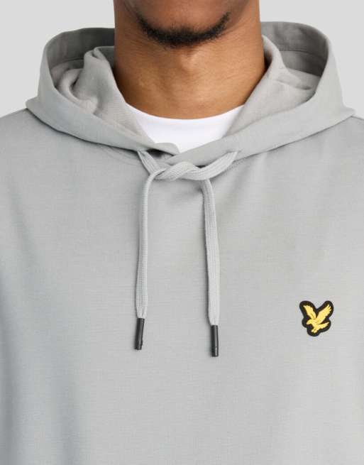 Lyle & Scott fleece hoodie als tussenlaag in y106 ultimate grey, 3 van 6