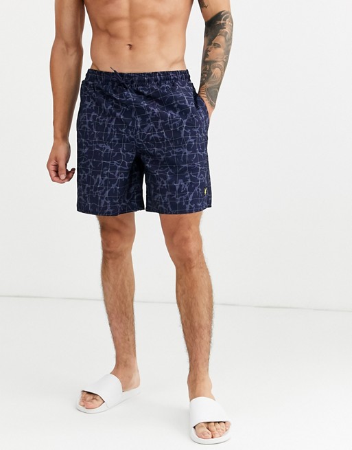 Lyle & Scott fluid print swim shorts