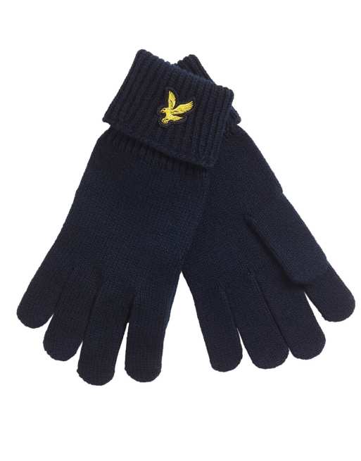 Lyle & Scott gants en coton et mérinos en bleu marine foncé, 5 de 6