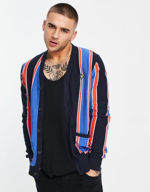 Lyle & Scott - Gestreept vest in marineblauw