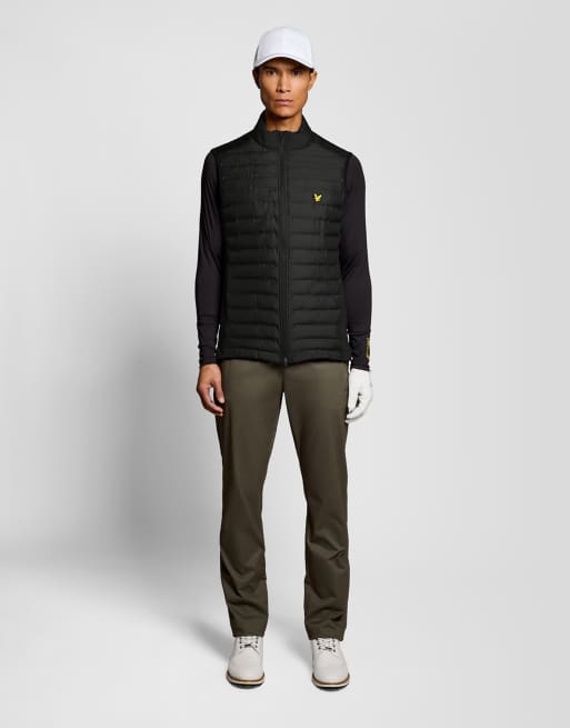 Lyle & Scott gilet de golf léger hybride matelassé zippé intégral en noir jet, 2 de 7