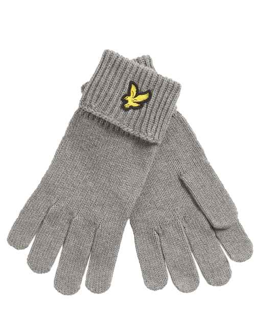 Lyle & Scott Gloves cotton merino gloves in t28 mid grey marl, 2 of 7