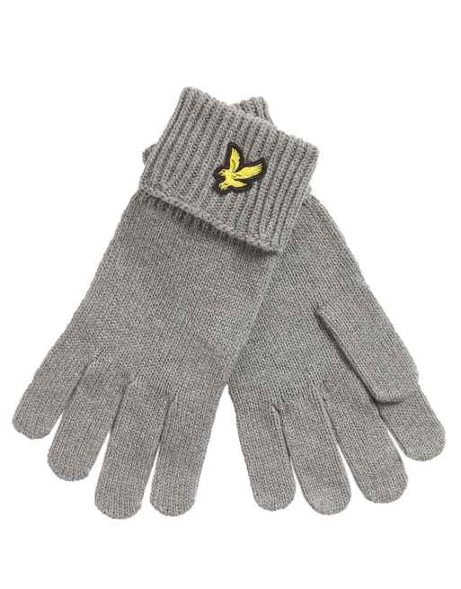 Lyle & Scott Gloves cotton merino gloves in t28 mid grey marl, 5 of 7