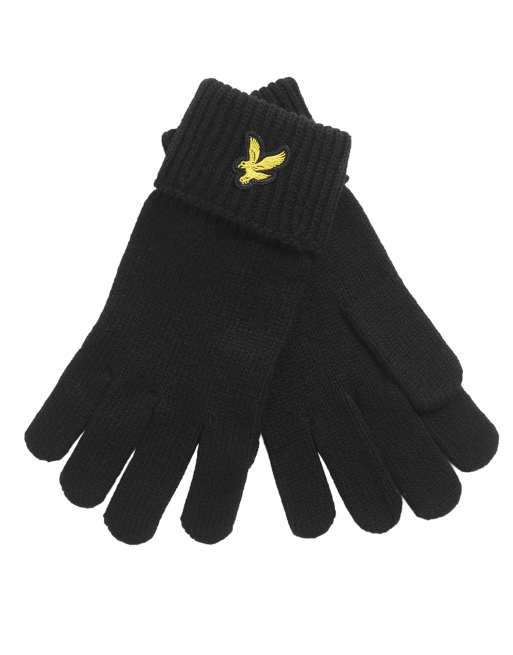 Lyle & Scott Gloves cotton merino gloves in z865 jet black, 2 of 7