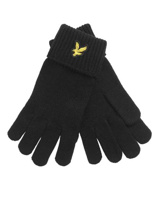 Lyle & Scott Gloves cotton merino gloves in z865 jet black, 5 of 7