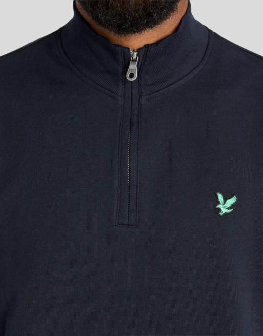 Lyle & Scott golf midlayer met halve rits in donker marineblauw, 3 van 5