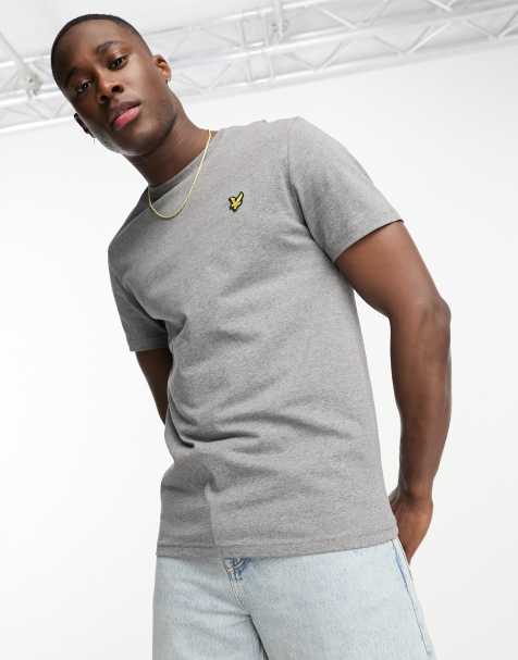 Lyle & Scott - Gråmeleret T-shirt med logo i bomuld - view 1