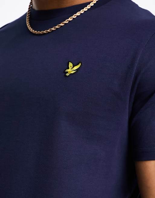 Lyle & Scott – Granatowy T-shirt z logo , 2 z 4