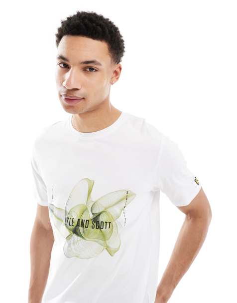 Lyle & Scott graphic t-shirt in white/smoke green - view 1